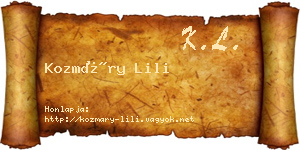 Kozmáry Lili névjegykártya